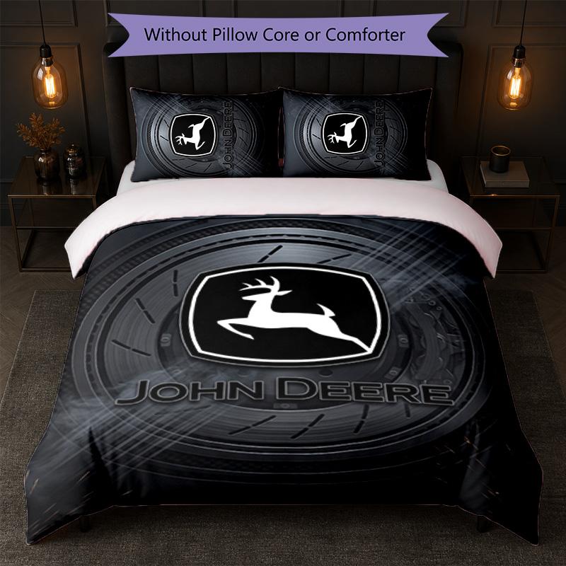 John Deere Print 3Pcs Bedding Set Duvet Cover With Two Pillowcases Soft Bed Linen For Household Bedroom