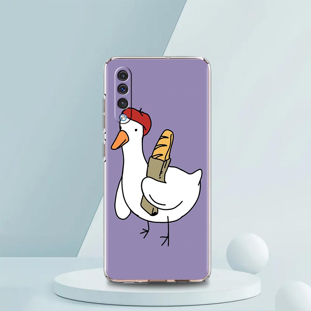 Cute Goose Duck Game Luxury Transparent Phone Case for Samsung Galaxy A12 A02 A03S A50 A70 A40 A10 A20 A30 Cover Silicone Shell