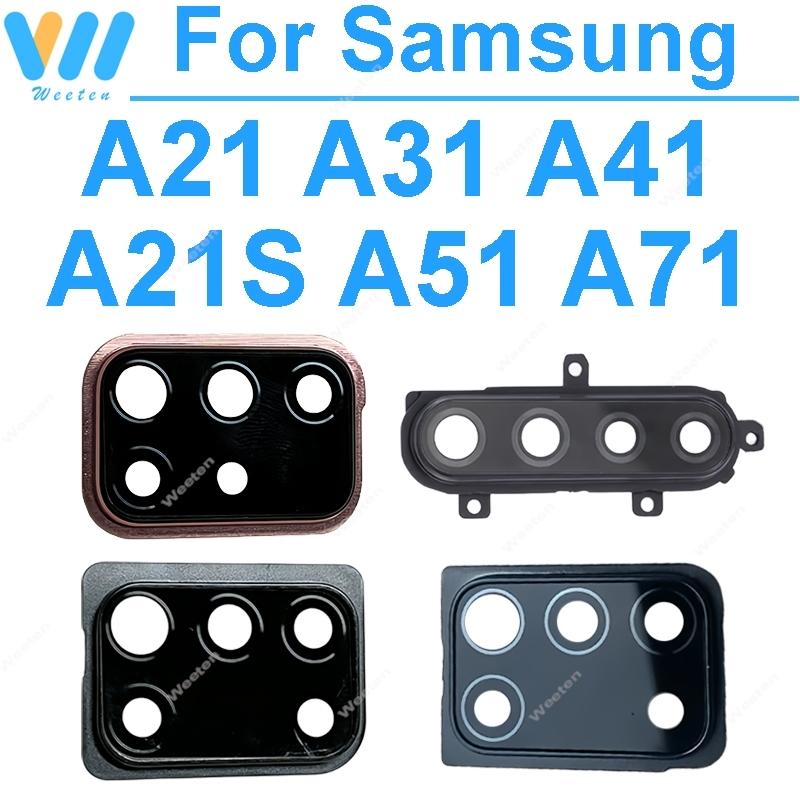 Use For Samsung Galaxy A21 A21S A31 A41 A51 A71 SM-A215U A217F A315F A415F A715F Cell Phone Back Camera Glass Holder Frame Parts