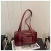 Vintage College Style PU Leather Women's Shoulder Bags Versatile Solid Color Ladies Underarm Bags Casual Simple Female Handbag