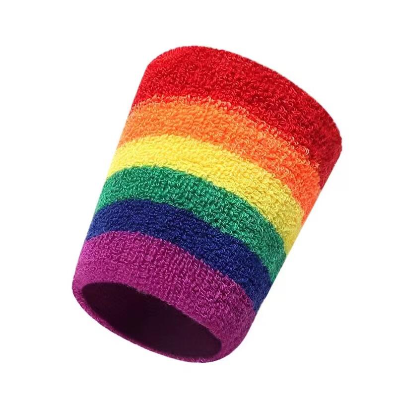 TULX Rainbow Sports Wristbands - 4 Pack