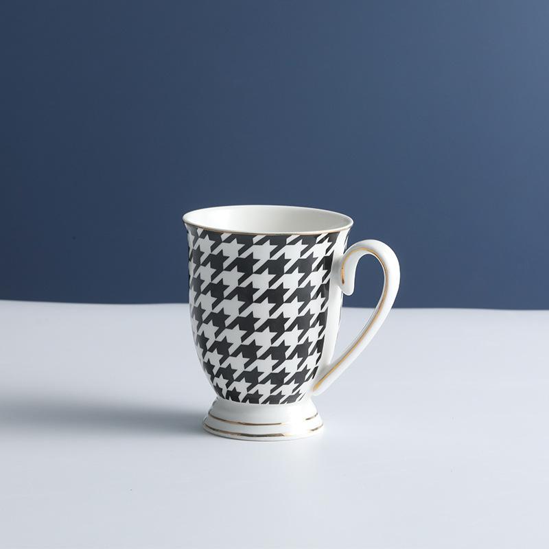 400ML Ins Style Simple Coffee Mug Nordic Beautiful Ceramic Black Stripe Dot Coffee Cups Afternoon Tea Mug Mug Set 301-400ml