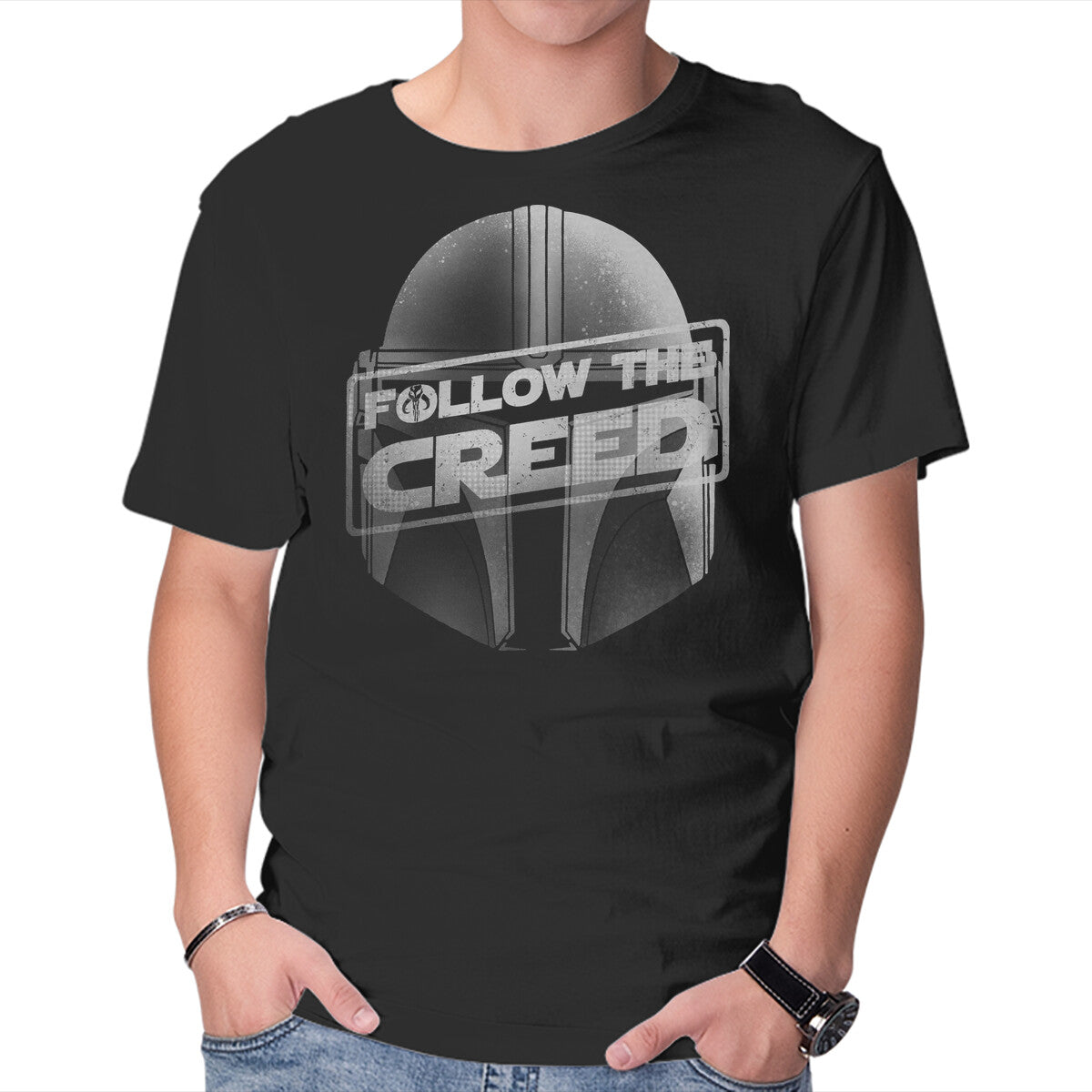 Unisex Crew Neck T-Shirt Follow The Creed Graphic Short Sleeve Casual Tee M