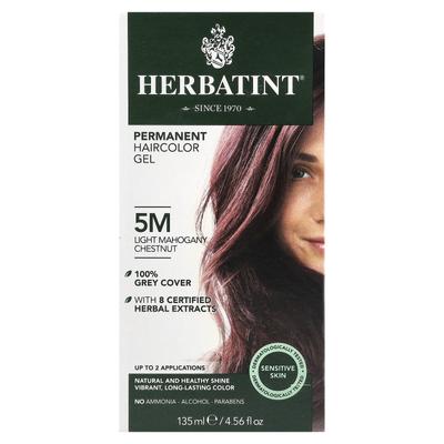Gel colorante permanente per capelli, 5M Castagna mogano chiaro, 5,75 fl oz (170 ml)