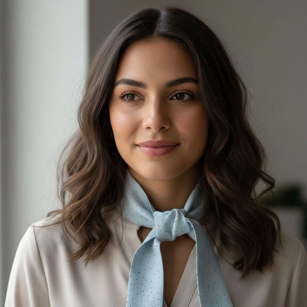 Polka Dot Long Silk Scarf Retro Scarf Headband Trendy Thin Scarf Decoration Neckband  for Women