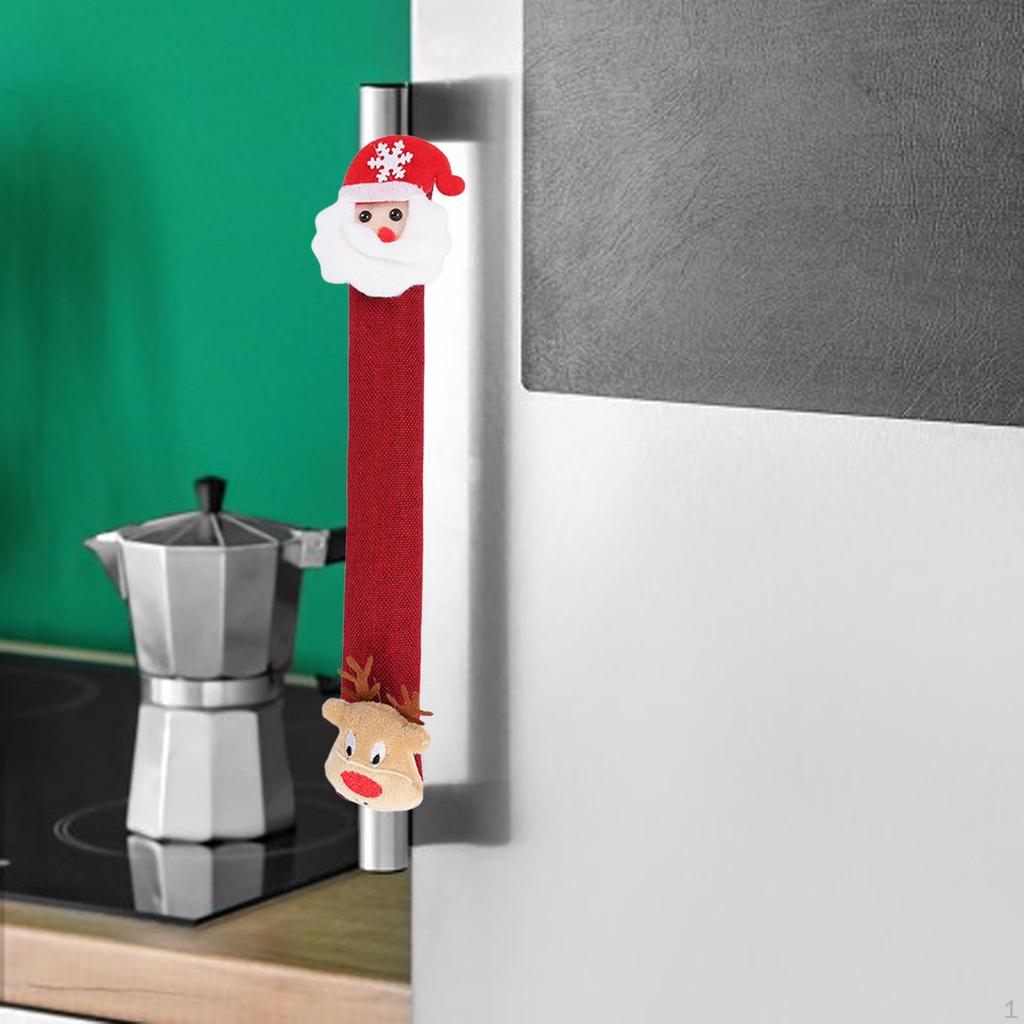 Christmas Fridge Cover Door Pull Gloves Multipurpose Kitchen Appliances Microwave