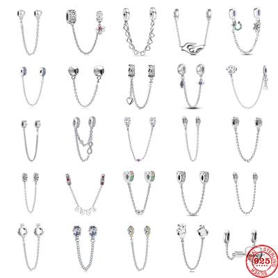 Copper Palted Safety Chain Mon Charm Fit Original Pendant Bracelet Making Diy Fashion Jewelry For Women