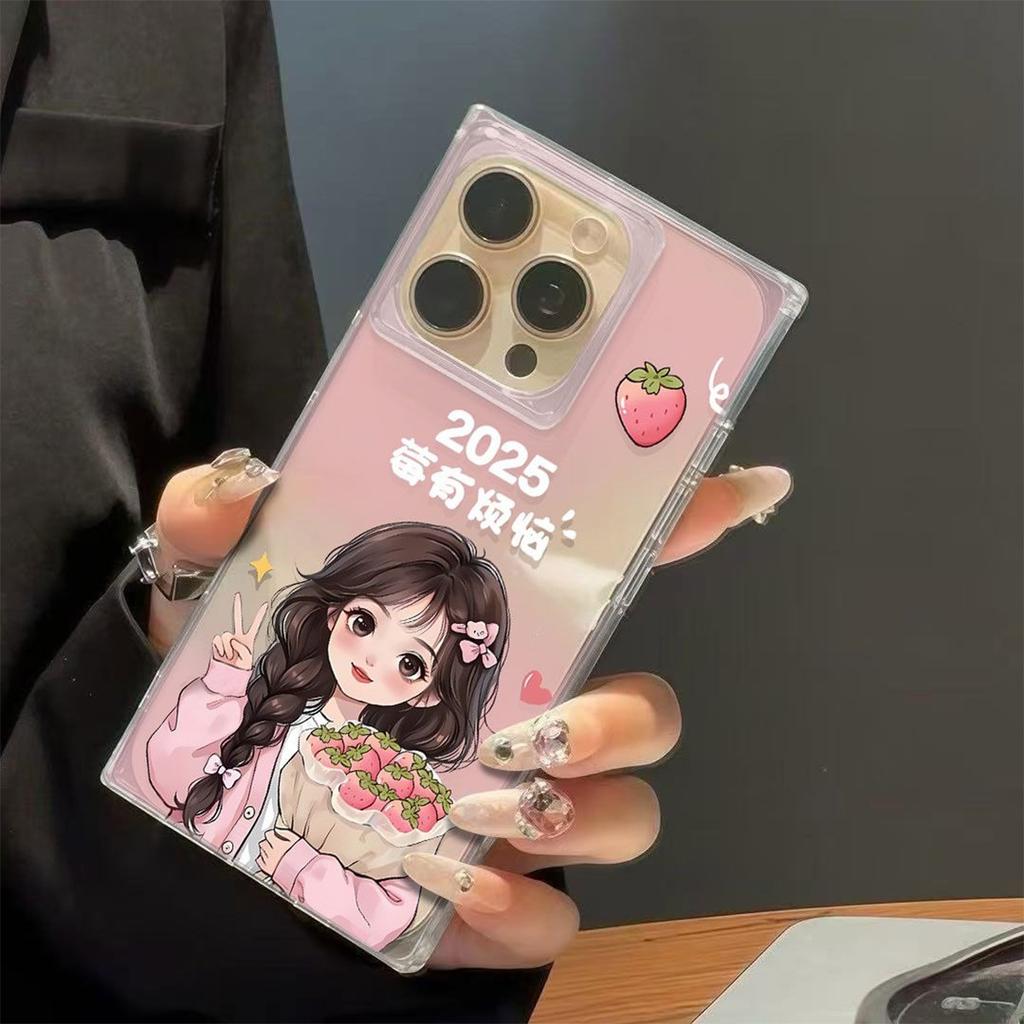 For IPhone17 Ice Crystal Cube Mobile Phone Case Summer Transparent Airbag Anti-fall Mobile Phone Case Anti-fall Mobile Phone Case