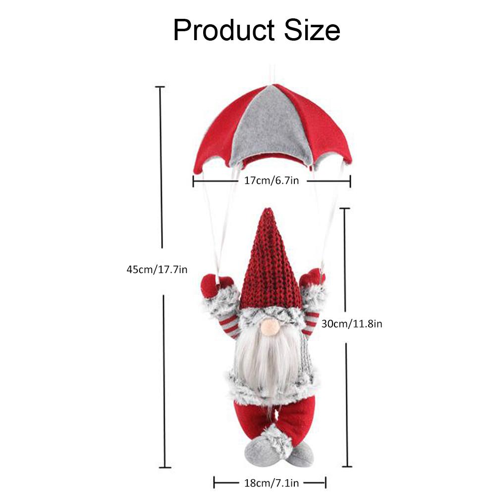 Christmas Decorations Gnomes Santa, 1pc Christmas Faceless Parachute Elderly Parachute Christmas Window Hanging Decorative Gifts