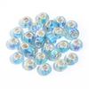 10Pcs/Lot 14×9mm Resin Cut Beads Blue Series Printed Large Hole Loose Spacer Beads For Diy Handmade Bracelet Jewelry Accessories