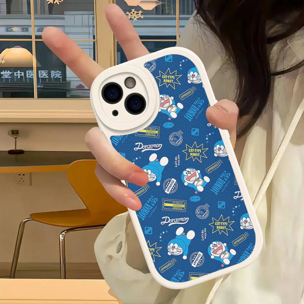 Cute Cartoon-u-Doraemons-t Phone Case For IPhone 16 15 14 13 12 11 Pro Max Plus Leather Shockproof Cover