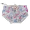 Underpants Women Panties Rose Embroidery Flower Print Mid Waist Stretch Briefs See-through Lace Sexy Ladies Underwear Daily Wear