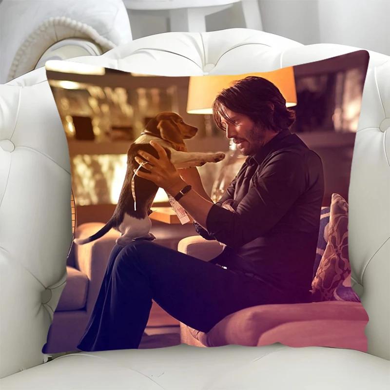Sofa Cushion Cover 45x45cm John Wick Pillowcase 45*45 Pillow Cases for Bed Fall Decor Decorative Pillowcases 40x40 Lounge Chairs