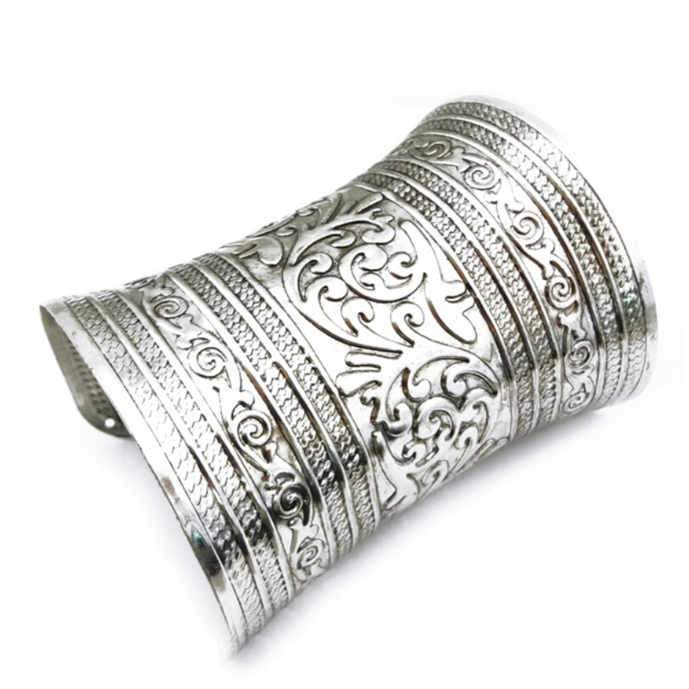 Fashion Curved Jewelry Long Wide Vintage Metal Cuff Bracelet Bangle New