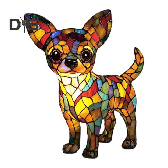 

Настольная лампа Corgi, ретро-светильник из окрашенной смолы, ночник, светодиодная настольная лампа с собачьей тематикой для домашнего декора прикроватного столика, подарок любителям собак E