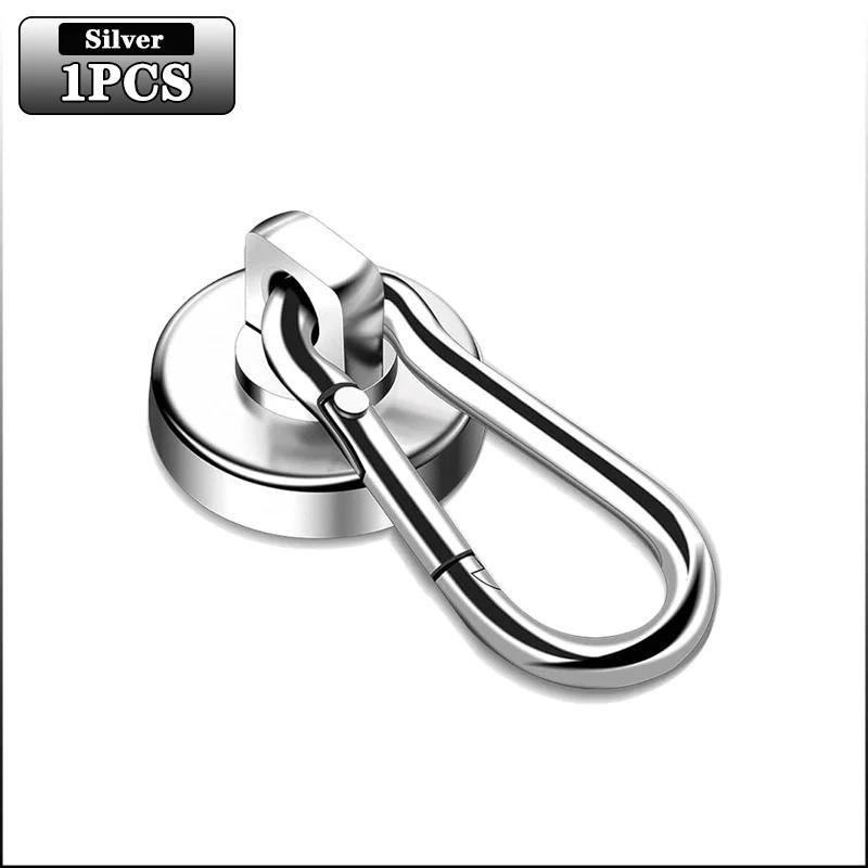 

1-20 шт. прочные неодимовые магнитные крючки для ключей, вращающиеся на 360° карабины, магнитные кольца для дома, кухни, ванной комнаты, вешалки SNL25