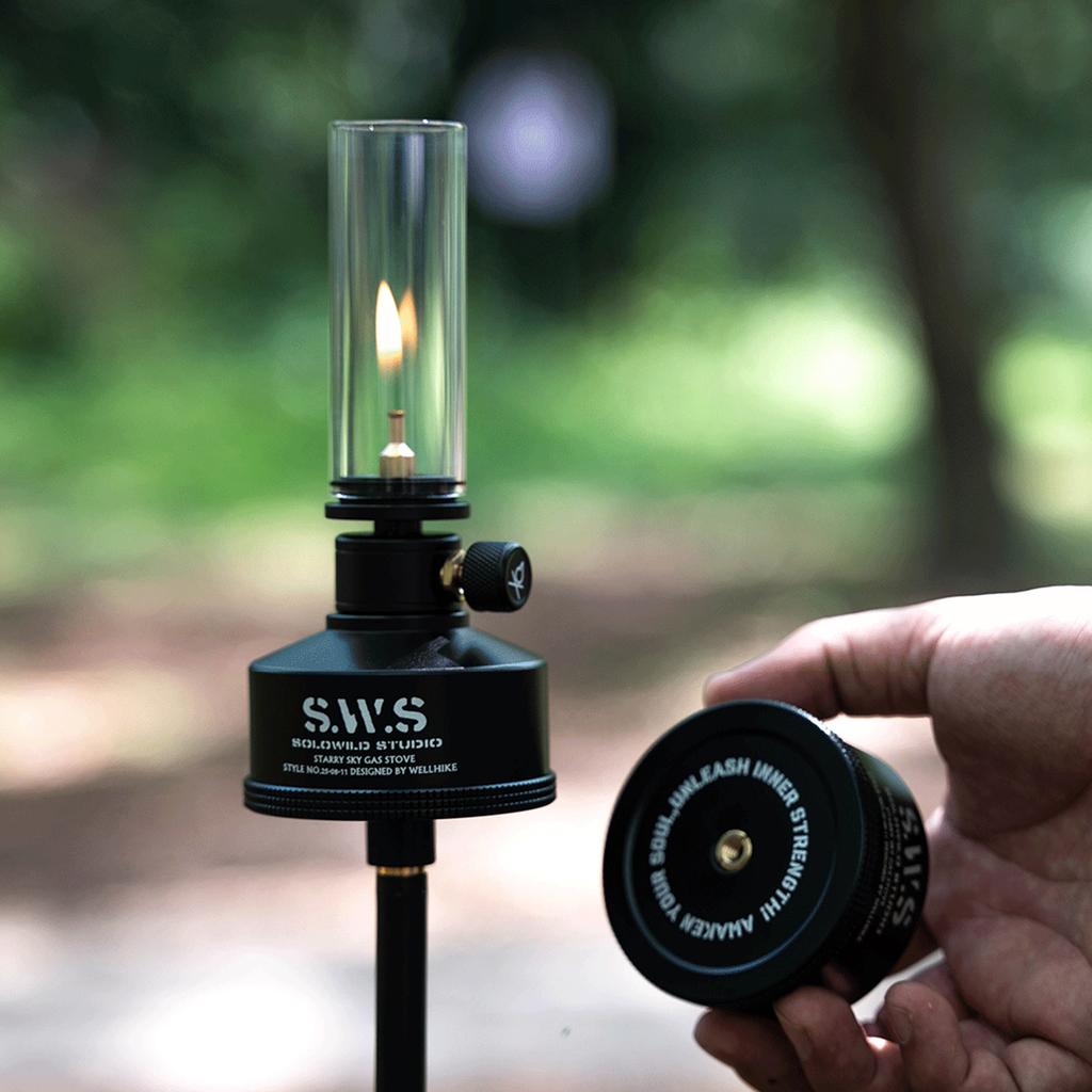 Gas Tank Lamp with Gas Burner Gas Atmosphere Lamp Energy-saving Candle Lantern Aluminum Alloy for Outdoor Fishing Camping Hiking