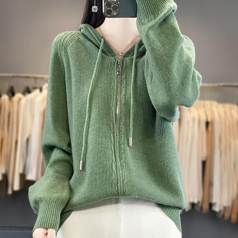 Womens Oversized Knit Hooded Cardigan Sweater Soft Warm Fall Jacket Loose Fit Casual Wear