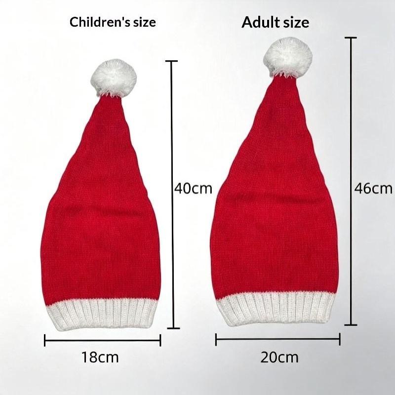 Family Matching Christmas Santa Hats Soft Plush Fluffy White Pom Pom Perfect For Holiday Parties Family Photoshoots
