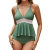 Women's Split High Waisted Strap Swimsuit With Chest Cushion Without Steel Support Swimsuit