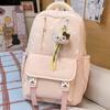 Schoolbag Sweet College Style School Bag Female High Value Korean ins Pink Tender Primary and Secondary School Students Grades 1-1 Lightweight 