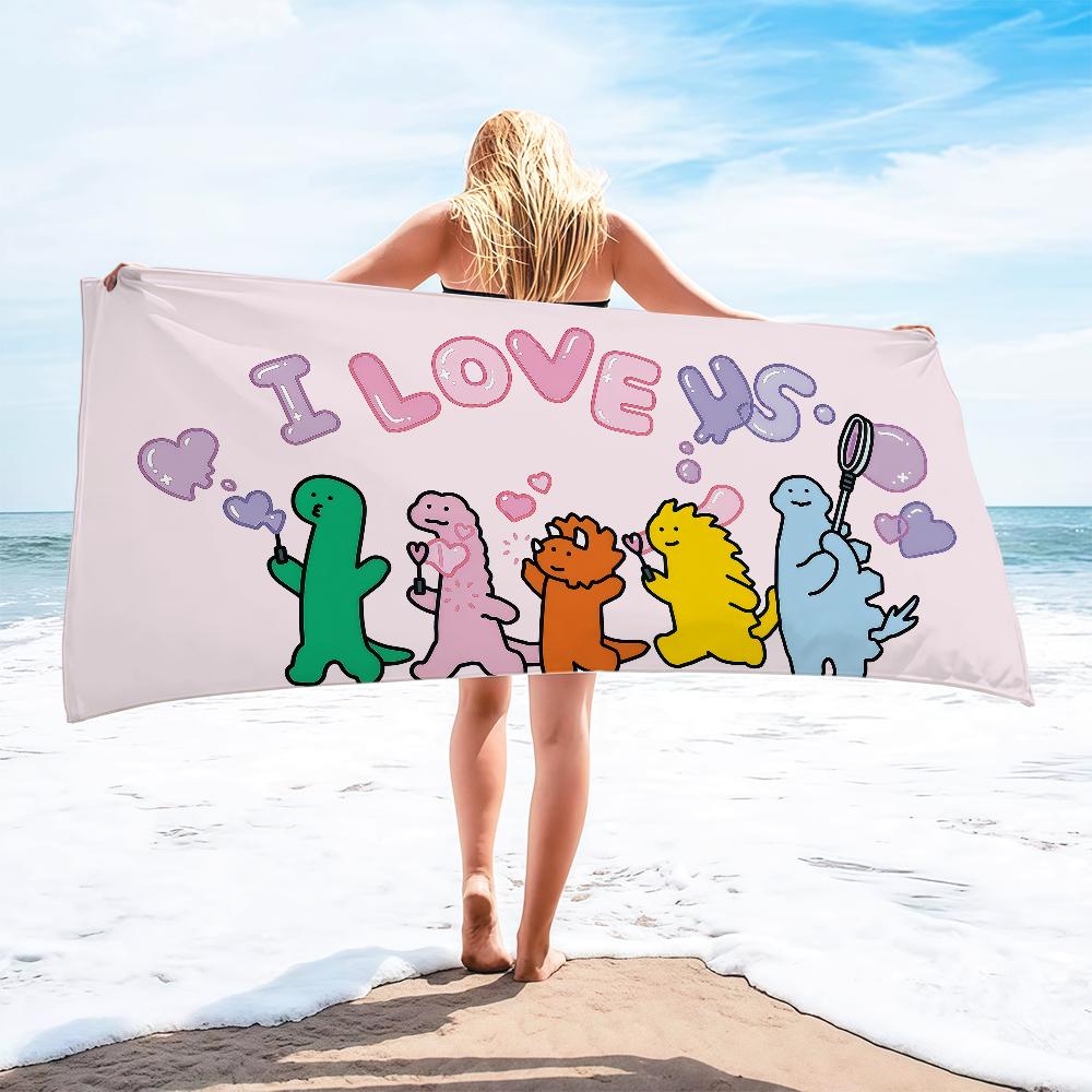 cute funny cartoon art j-Joguman Dinosaur soft Dry Beach Towels Trip Towel swim Summer Holiday Vacation bathing Pool Camp Gift