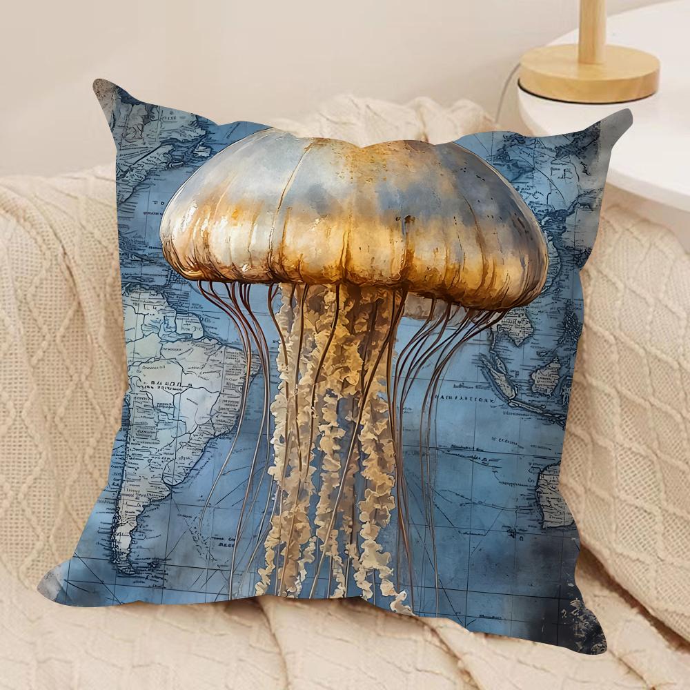 The Retro Age Of Navigation Cushion Cover Silky Short Plush Invisible Zipper Dustproof Sofa Pillow Case For Home Decor
