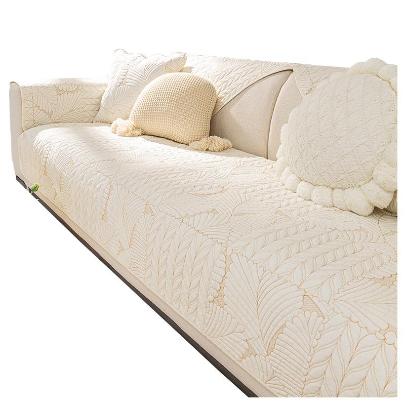Cotton Sofa Cushion Summer Breathable Non-Stuffy Cushion Nordic High-Grade Non-Slip Sofa Cover Cloth Combination