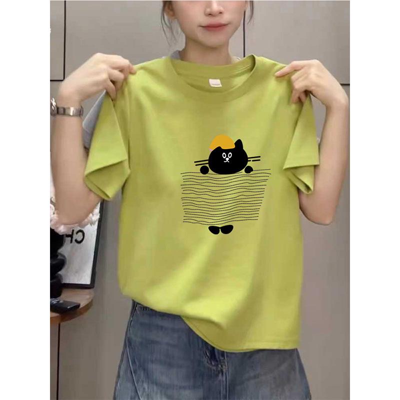 2026 Women's Fashionable Pure Cotton Short-Sleeve T-Shirt: Casual, Versatile, Stylish Summer Top