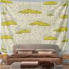 Yellow Umbrellas with Raindrop & Star Pattern Pattern Wall Hanging Tapestry Decorative Tapestry Home Decor for Bedroom and Living Room