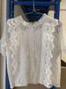 2025 Summer Women's Lace Top: Solid Color, Round Neck, Short Sleeve, Crochet Hollow Out, Loose Fit, Stylish & Comfortable Shirt.