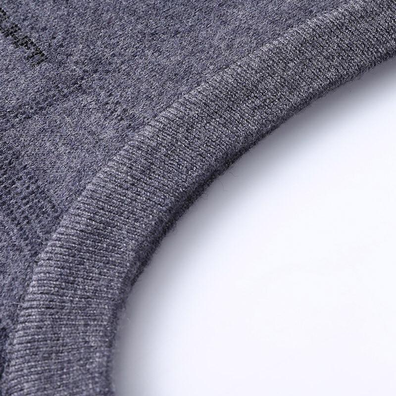 Hengyuanxiang Men's 100% Pure Wool Striped V-Neck Vest