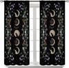 Bohemian Moon Flower Bedroom Curtains Phase Black Cat Natural Plant Moonlight Print Living Room Drapes Panels Se Curtain Polyester Ideal For Sitting