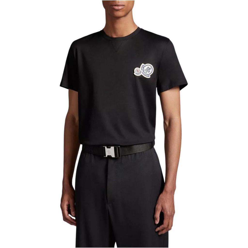 Moncler Logo Label Casual Short Sleeve T-Shirt Men Tops Black I10918C000588390Y999