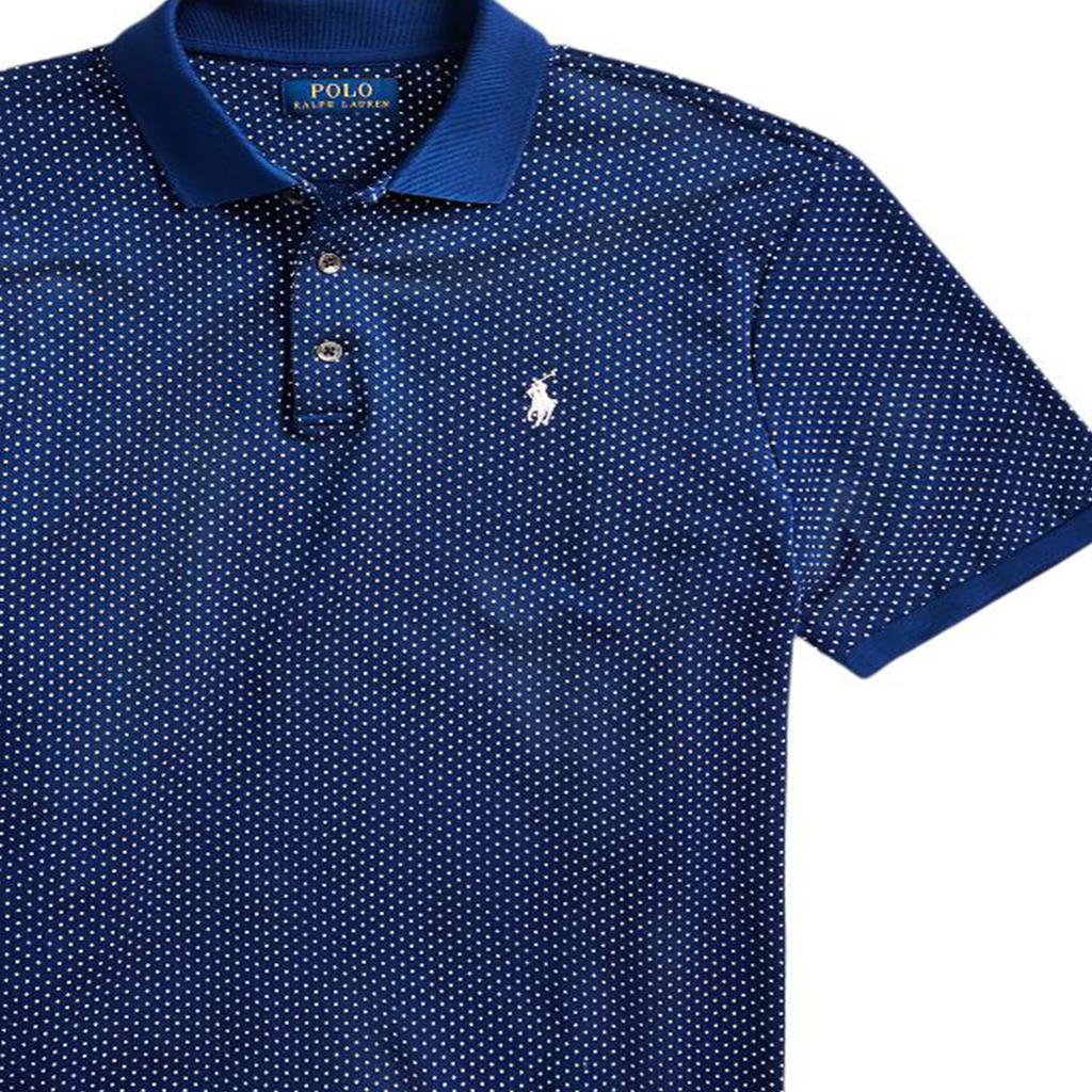 Polo Ralph Lauren Logo Embroidered Slim Fit Ribbed Short Sleeve Polo Shirt Men Polo Shirts Blue MNPOKNI1N820596-400