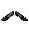 Salvatore Ferragamo Heel leather Ribbon flat pumps pumps black leather Used