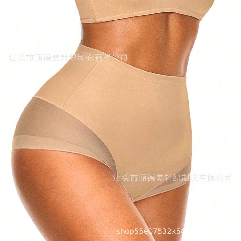 European and American explosive waist corset panties spot transparent mesh panties women's belly and hip sculpting panties