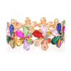 New Design Trend Fashion Elegant Sparkling Crystal Flower Elastic Bracelet Bangle For Women Party Evening Gown Jewelry Accessory