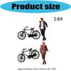 1:64 Scale Hand Painted Miniature Figures for Dioramas Props,Photography Collector Realistic Gentleman Bike Figure Models