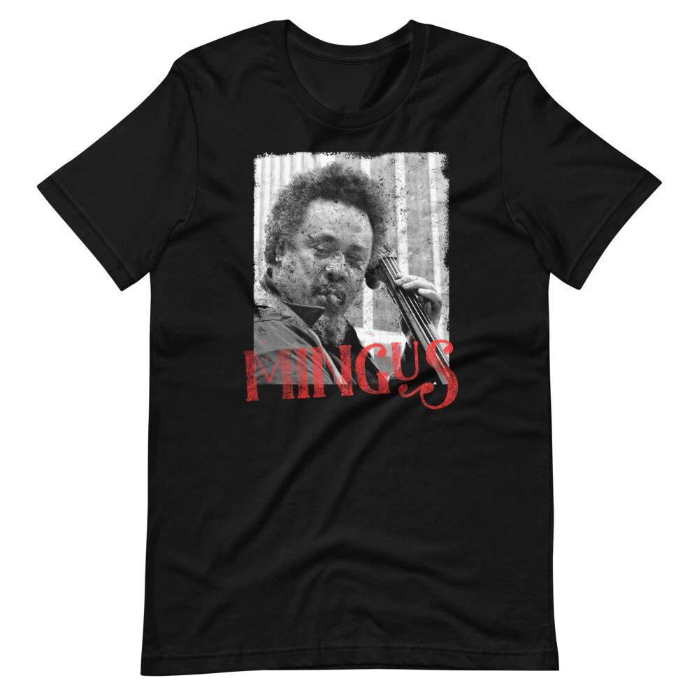 

CHARLES MINGUS Jazz Black Graphic Tee Short-Sleeve Unisex 100% Cotton T-shirt Mens Tees Top 2XL