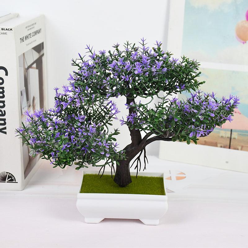 Kunstige planter Bonsai Liten Trepotte Falske Plante Blomster Potte Ornamenter For Hjem Rom Bord Dekorasjon Hotell Hage Dekor