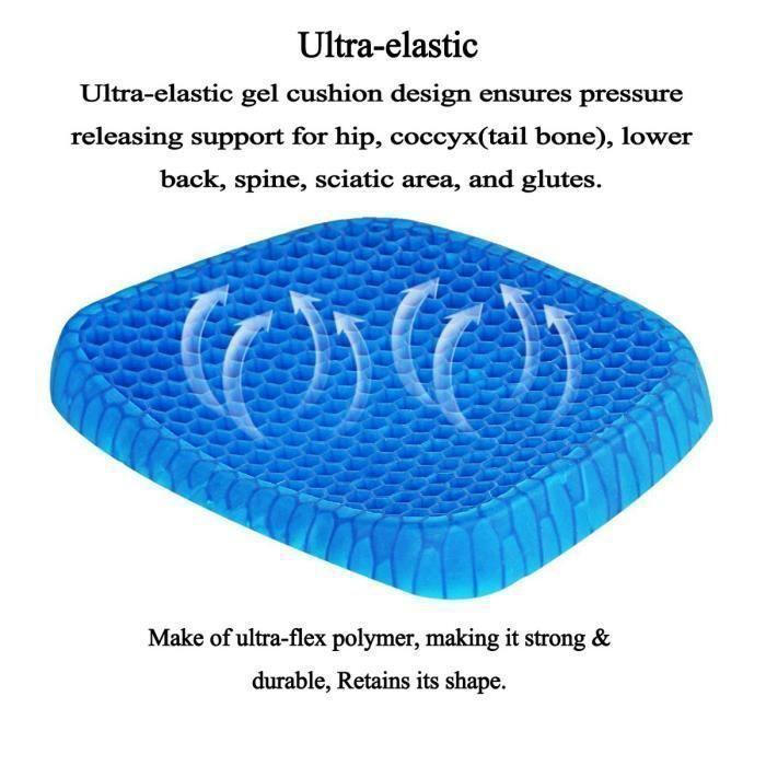 Egg Sitter Seat Cushion Coussin orthopédique de siège de gel nid d'abeille respirable Coussin de confort en mousse mémoire Coussin d