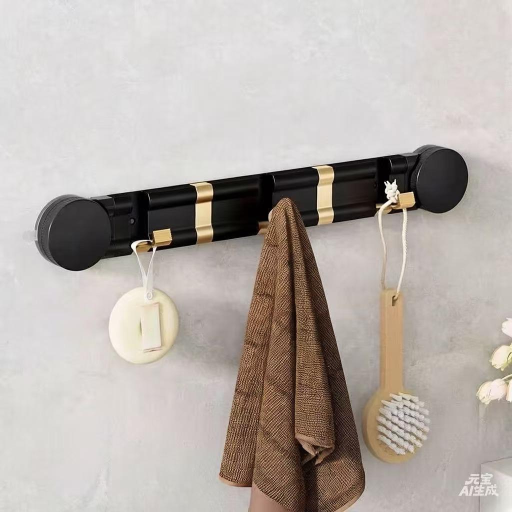 Hidden Foldable Suction Cup Coat Hook Made of Aluminum Alloy Waterproof Space Saving for Doors Wardrobes Bathrooms Living Rooms
