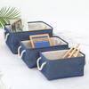 Stylish Linen Storage Basket Desktop Organizer for Home Office Organization