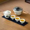 5PCS SET Cute Rabbit Travel Tea Set Portable Camping Outdoor Ceramic Tea Set 1 Pot 3 Cups