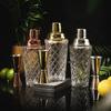 Hot Glass Cocktail Shaker Kit 13 Ounce Martini Mocktail Making Set with Leakproof Metallic Steel Lid for Home Use Bar Cart