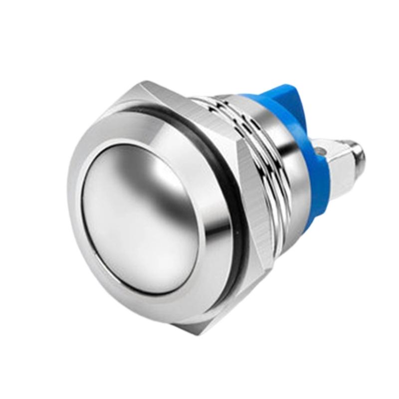 8 Stück 16mm Momentary Drucktaster Metallgehäuse Hochrund Schraubklemmen Wasserdichte Schalter Einfach zu bedienen