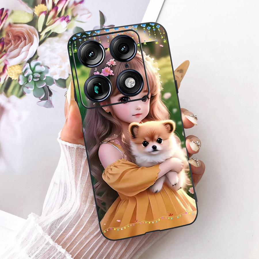 For Motorola Signature 5G Fashion Style Elegant Painted Phone Casing Cover Moto X70 Air Pro Soft Silicone Black TPU Case