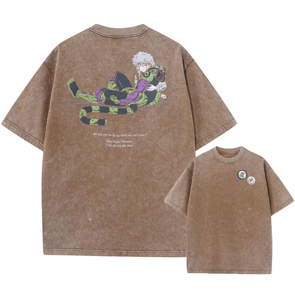Hunter X Hunter Vintage Graphic TShirt Washed Cotton Hip Hop Tee Unisex