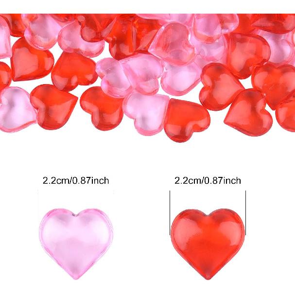TUPARKA Acrylic Hearts Red Acrylic Hearts for Table Decoration/Home Decoration/Vase Fillers in Valentine's Day or Wedding Day
